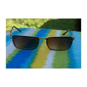 Panama‎ Jack Sunglasses Unisex Brown Silver Good Etched Scroll Rectangular